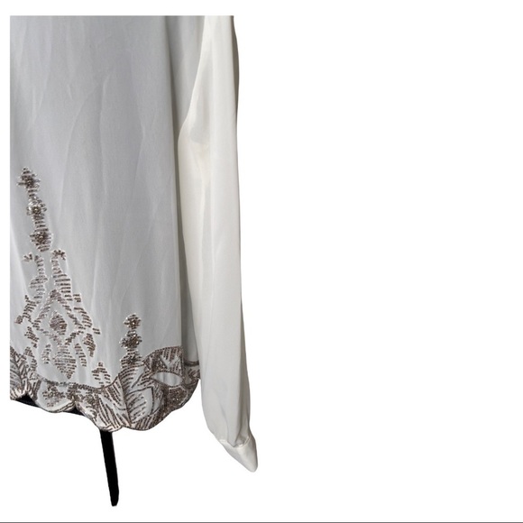 Revolve Plenty by Tracy Reese Embellished Swingly Blouse in Vanilla Beaded XS - Picture 4 of 17